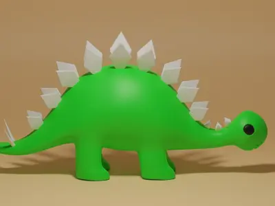 Cartoon Cute Dinosaur Stegosaurus Toy 3D model