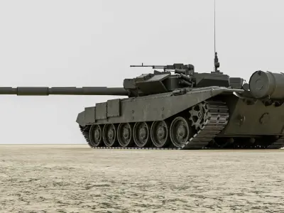 Lowpoly PBR T-90 Russian Tank Low-poly 3D model