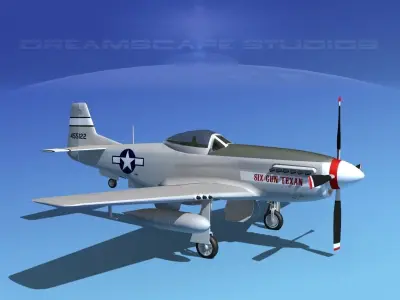 P-51D Mustang Six Gun Texan 3D model