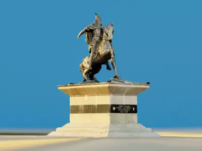 Bust of Skanderbeg in Nena Tereza Square 3D model