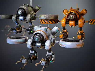 Sci-fi drone 01 Low-poly 3D model