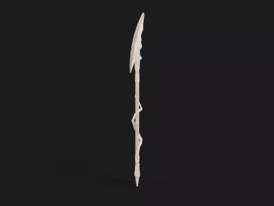Ancient Fantasy Bone Halberd Low-poly 3D model