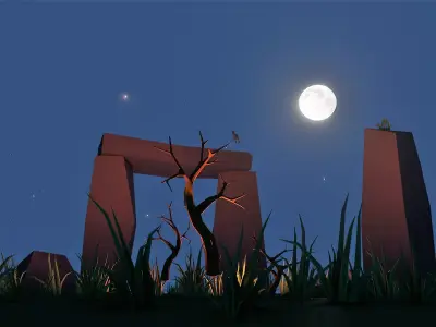 Stonhenge Ancient Monument United Kingdom Great Britian Low-poly 3D model