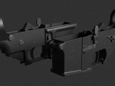 AR-15 Lower Receiver Low-poly 3D model