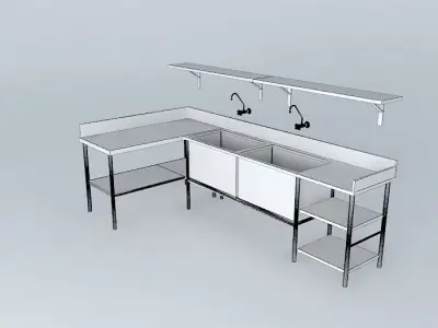 Kit207 Bench Stainless Steel L by Alex Marques Free 3D model