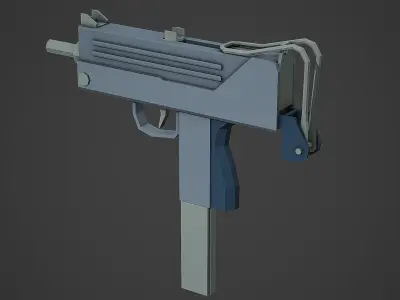 Stylized Mac-10 SMG Low Poly Mobile Ready Low-poly 3D model