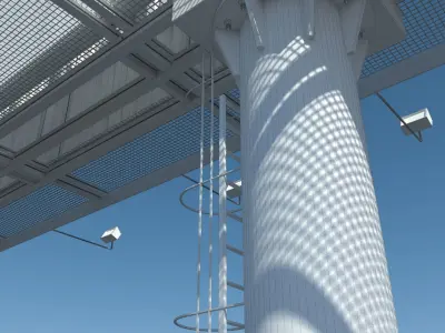 Billboard 1 empty on pole 3D model