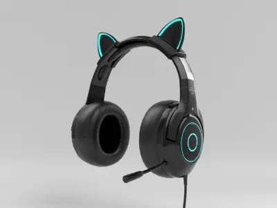 Cat Ears Gaming Headphones 3D model