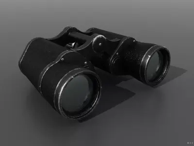 Binocular binoculars Low-poly 3D model