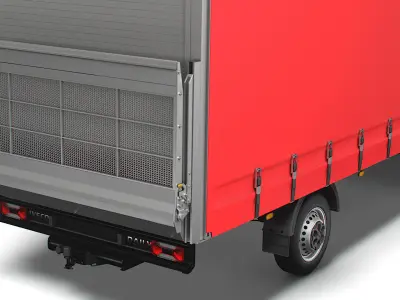 Iveco Daily Luton Curtainsider Tail Lift 2021 3D model