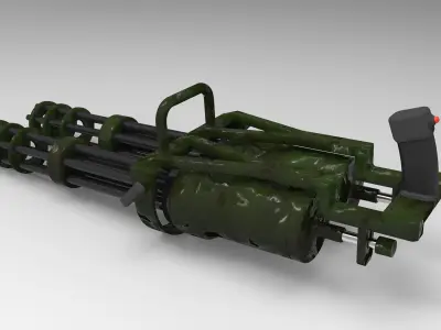 Double machine gun 3D model
