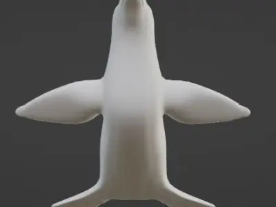 White Seal Free low-poly 3D model