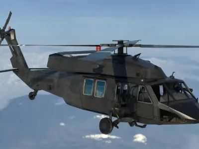 Sikorsky UH-60  Black Hawk Utility HelicopterAttack Helicopter Low-poly 3D model