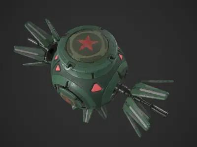 Soviet Space Drone Low-poly 3D model