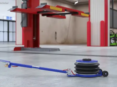 Folded Pneumatic Air Bag Jack 3D model