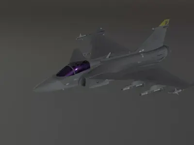 JAS-39C Gripen - Fighter Jet - Photorealistic Low-poly 3D model