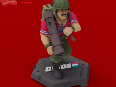  GI JOE Characters Bazooka GI JOE full-figure pose 02 3D print model