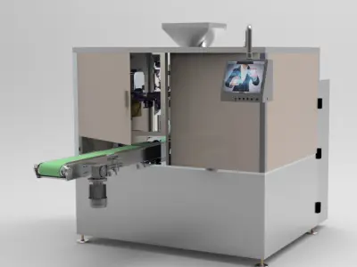 Open bag filling and packing machine 3D model