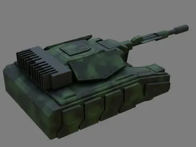 Sci-Fi Military Tank - Low Poly - Game Ready - PBR Low-poly 3D model