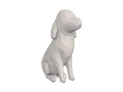 Low Poly Dog polygonal Low-poly 3D model