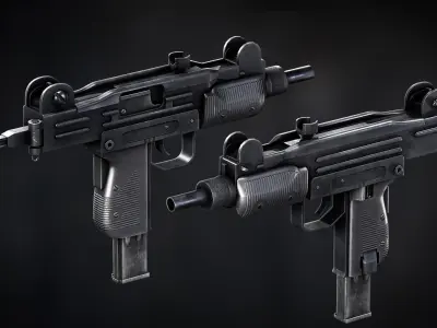 AAA Micro Uzi Game Ready PBR  Low-poly 3D model