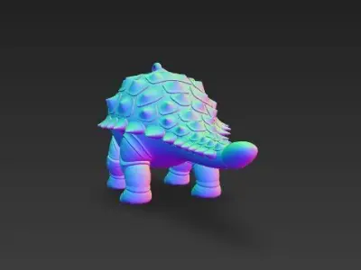 Cute Armored Ankylosaurus 3D Printable Dinosaur Keychain Model 3D print model