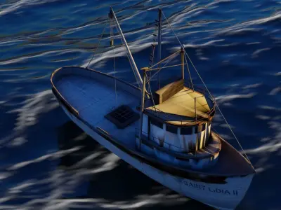 fishing boat Free low-poly 3D model