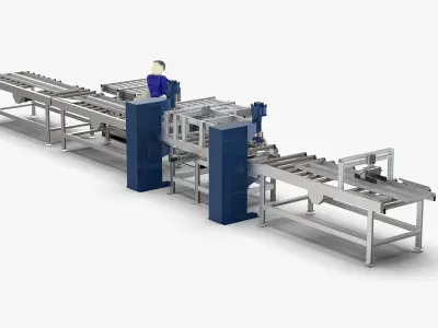 Automatic Elevator Door Panel Head Plate Welding Workstation 3D model