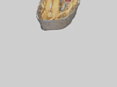 Fish and chips basket model Low-poly 3D model