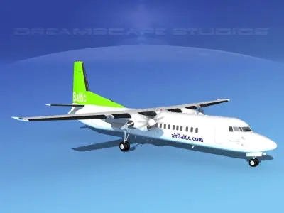 Fokker F-60 Air Baltic 3D model