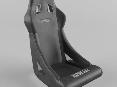 Racing Seat Sparco Sprint Black Leather 3D model