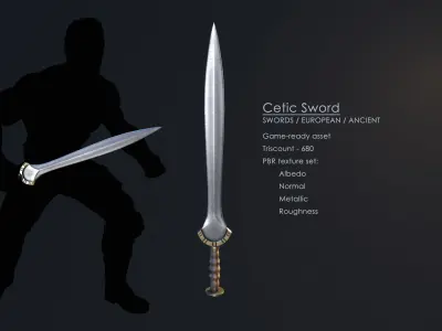 Celtic Sword Low-poly 3D model