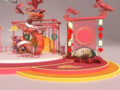 Dragon shaped Holiday Decorations 3D model