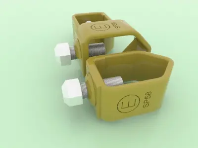 3D Model Lightning Protection and Earthing Accessories Pack Low-poly 3D model