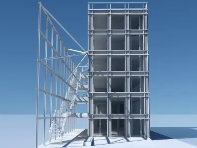 Commercial Building Facade 08 3D model