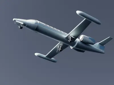 Low Poly Private Jet Low-poly 3D model