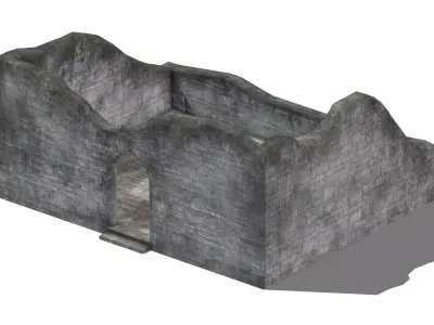 Castle Medieval Middle Ages 03 Low Poly PBR Realistic Low-poly 3D model