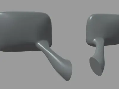 Car Mirror 018 Low-poly 3D model