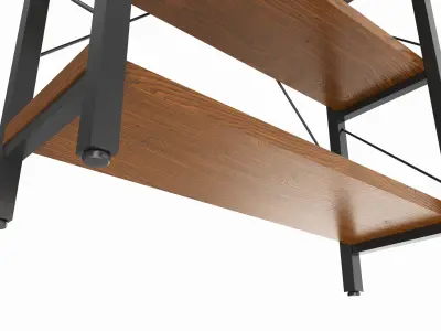 Store Industrial Shelf Bookcase Metal and Wooden 3D model