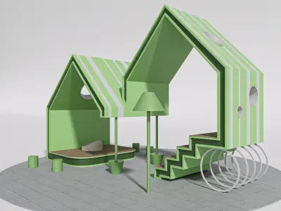 STREET ROOM GREEN for exterior public space commercial areas 3D model