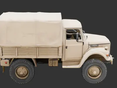 Desert Military Truck Low-poly 3D model