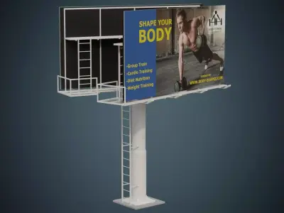 Billboard 2B Low-poly 3D model