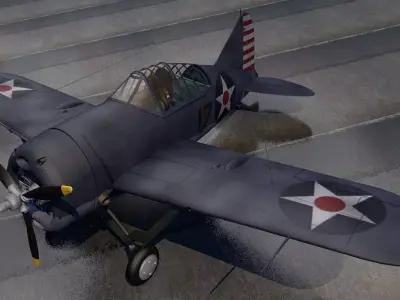 Brewster F2A-1 Buffalo 3D model