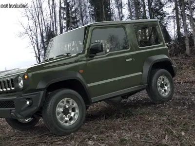 Modern Three Door SUV Green 3D model
