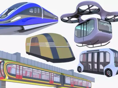 Public transport bundle II 3D Model Collection