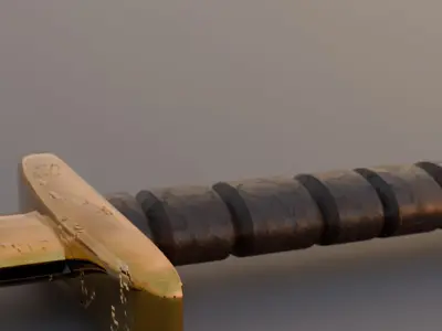 ROYAL SWORD IN GOLD LOW POLY Low-poly 3D model