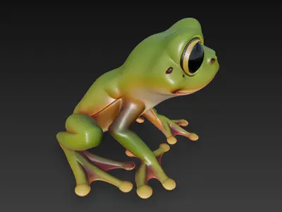 Frog Realistic 3D Model Basic - Low Poly Realistic  Low-poly 3D model