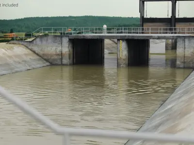 River Channel Spillway Crossing Structure 3D model