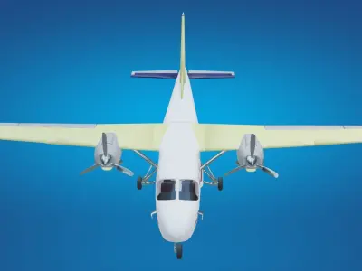 Plane airplane flying Low-poly 3D model