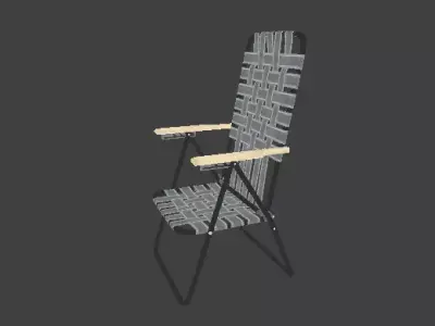 Folding Garden Chair Low Poly Outdoor Camping Seat Free low-poly 3D model